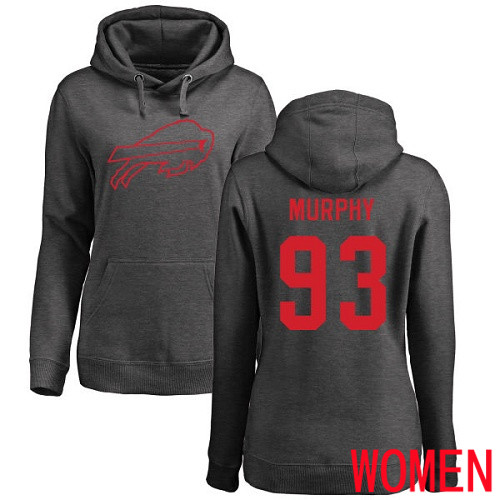 NFL Women Buffalo Bills #93 Trent Murphy Ash One Color Pullover Hoodie Sweatshirt